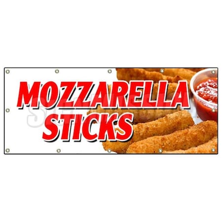 Mozzarella Sticks Banner Heavy Duty 13 Oz Vinyl With Grommets